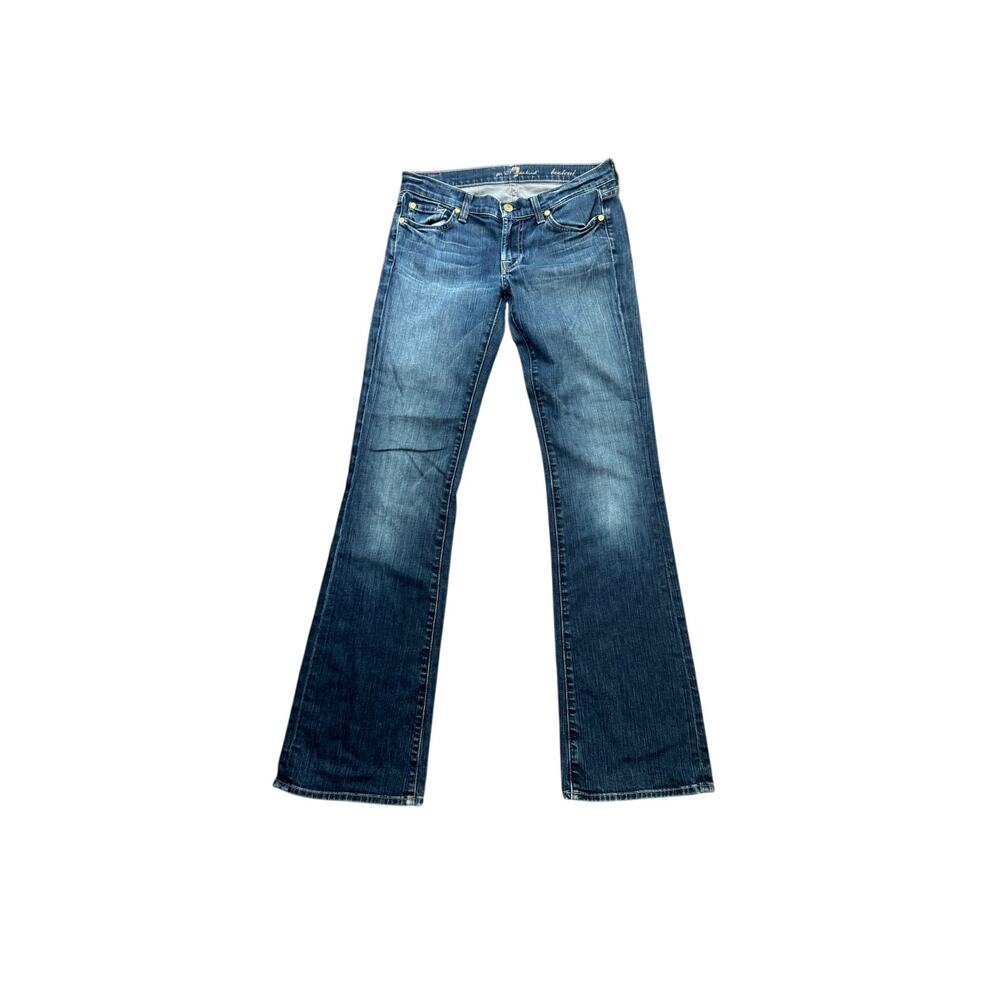 7 For All Mankind Bootcut Jeans Medium Wash Low Rise Made in USA Women's Size 28